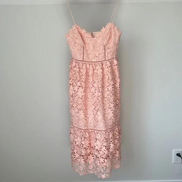 white christmas dresses Self-Portrait - Pink Lace Collared Mini Dress